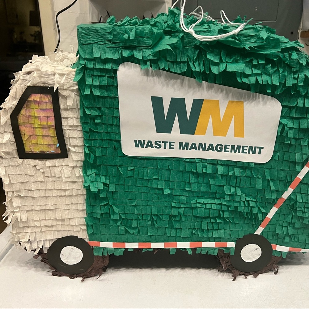 Unused Garbage trash truck piñata for party